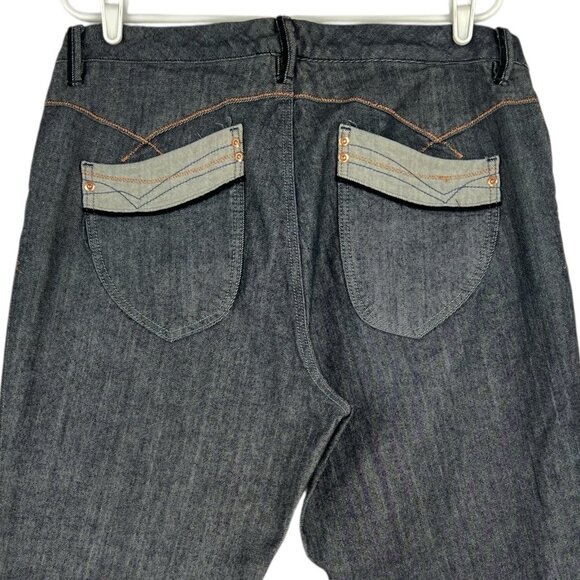 Venezia Women's Stretch Straight Mid Rise Navy Denim Cropped Jeans Plus Size18 - Picture 4 of 12